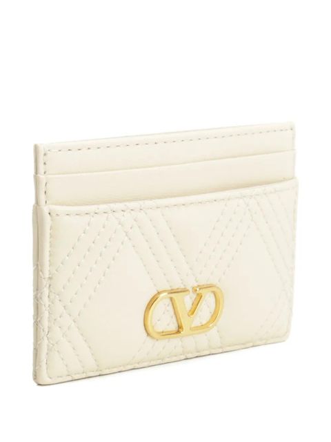 Valentino Garavani quilted VLogo card holder - Neutrals