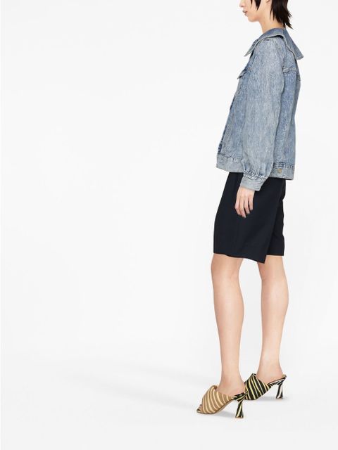 GANNI Peter Pan-collar denim jacket - Blue