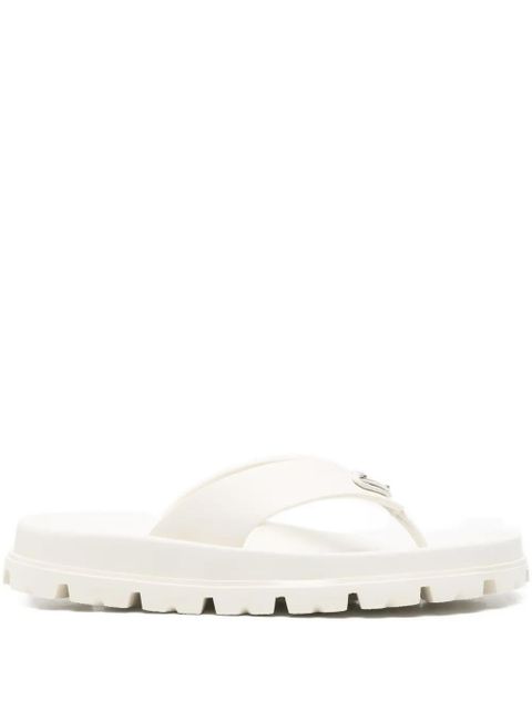 Prada logo-appliqué flip-flops - White - zdjęcie produktu nr 1