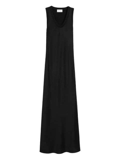 AMI Paris ribbed-trim maxi tank dress - Black - zdjęcie produktu nr 1