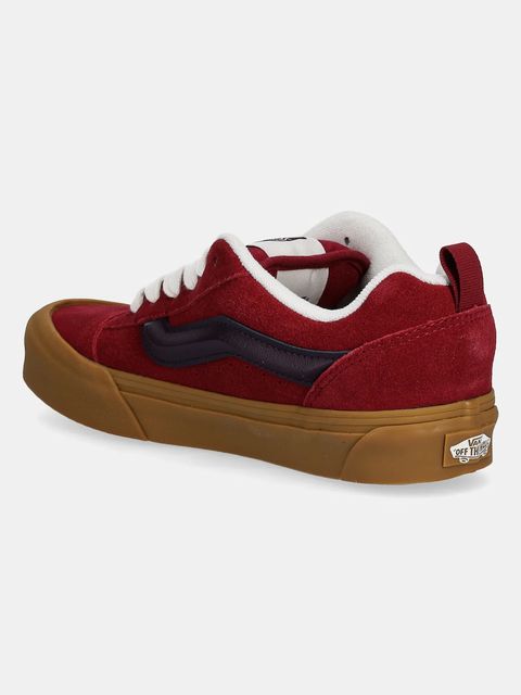 Vans tenisówki skórzane Knu Skool kolor czerwony VN000D6ZBRD1