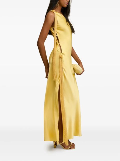 Cult Gaia Keya one-shoulder tassel maxi dress - Yellow