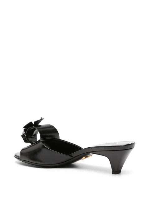 Prada 50mm floral-appliqué sandals - Black