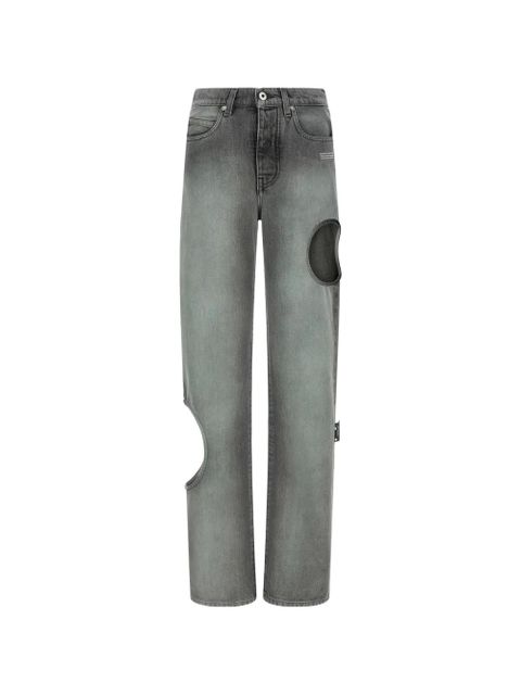 Off-White cut-out straight jeans - Grey - zdjęcie produktu nr 1