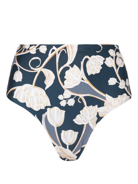 Agua By Agua Bendita Magenta Perla floral-print bikini bottoms - Blue - zdjęcie produktu nr 1