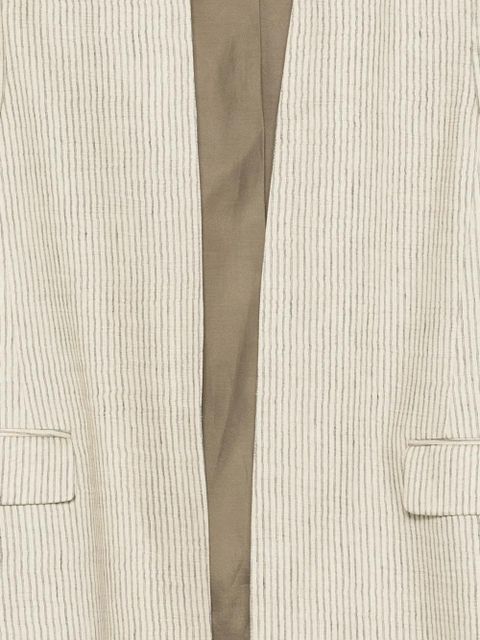 Alysi striped pocketed blazer - Neutrals