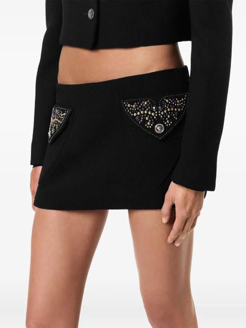Versace embellished-pocket mini skirt - Black