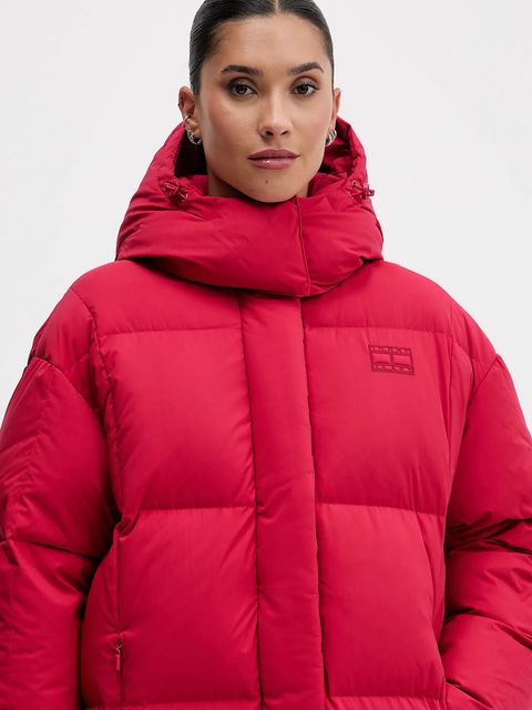 Tommy Jeans kurtka puchowa kolor bordowy zimowa DW0DW21977