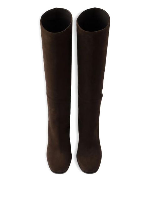 Prada 70mm suede block-heel boots - Brown - zdjęcie produktu nr 2