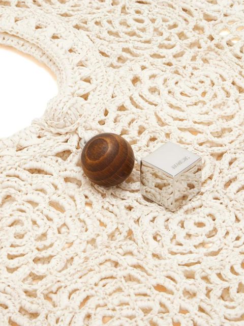 Jacquemus crochet scalloped satchel - Neutrals