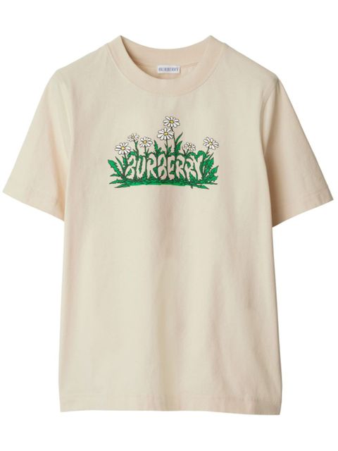 Burberry Daisy Logo Cotton T-shirt - Neutrals - zdjęcie produktu nr 1