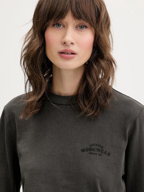 Dickies longsleeve bawełniany kolor szary DK0A87Q6