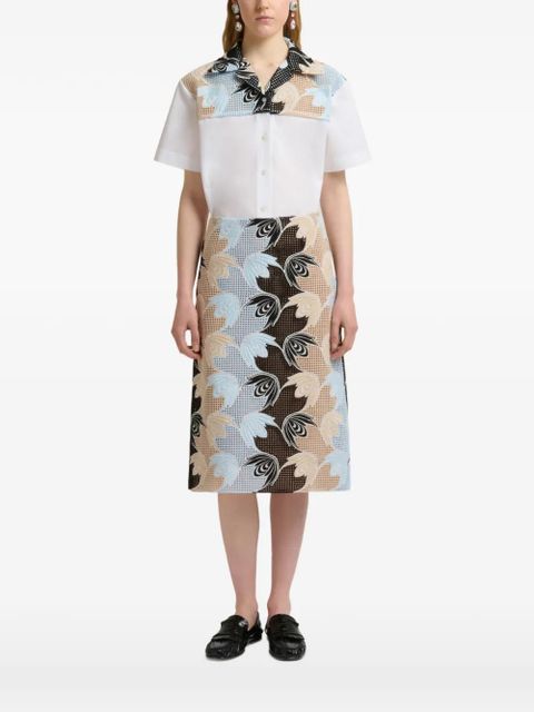 Marni floral-pattern knitted midi skirt - Blue - zdjęcie produktu nr 2