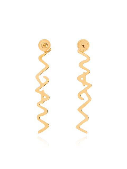 Marni logo drop earrings - Gold