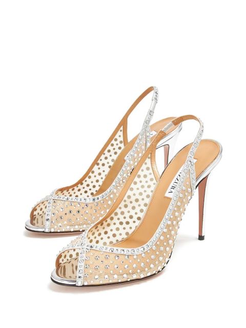 Aquazzura 105mm Crystal Lover sandals - Neutrals