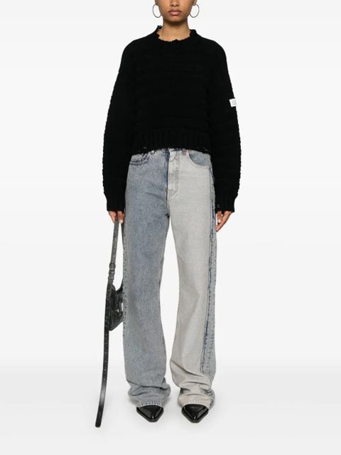 MM6 Maison Margiela distressed chunky-knit jumper - Black - zdjęcie produktu nr 2