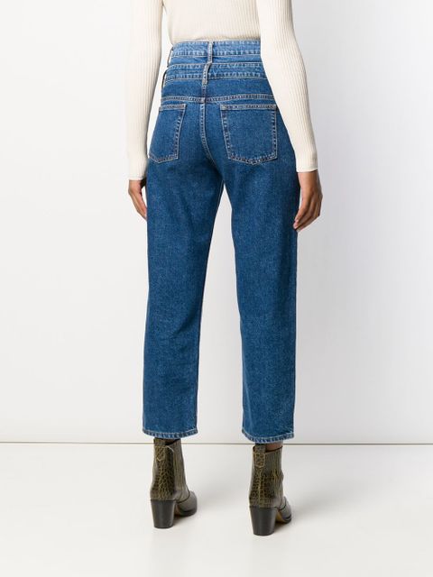 SANDRO Kitty double-waisted jeans - Blue