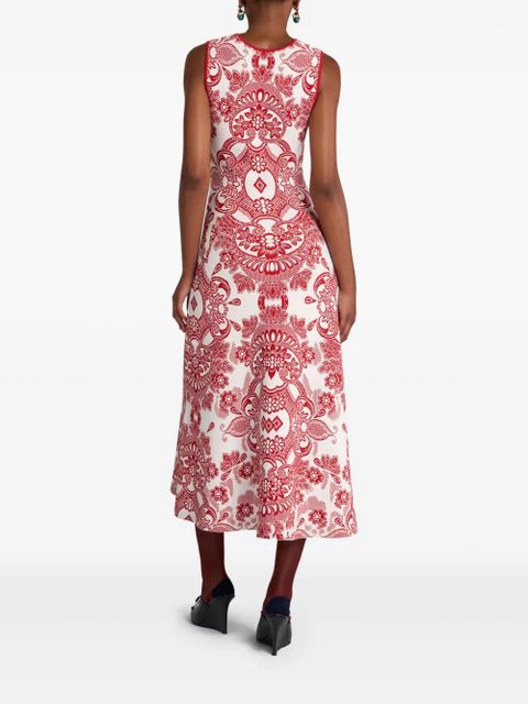 ETRO patterned-jacquard midi dress - Red