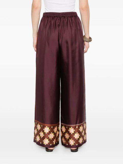 ALEMAIS Wilson striped geometric trousers - Red