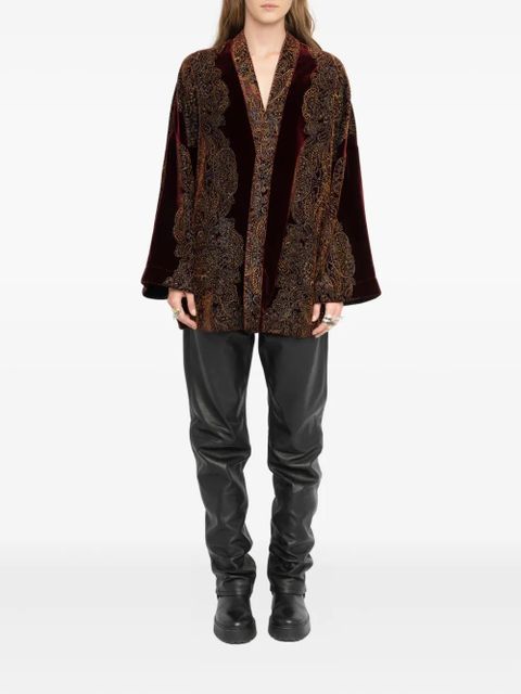 Zadig&Voltaire paisley-print velvet-effect jacket - Red - zdjęcie produktu nr 2