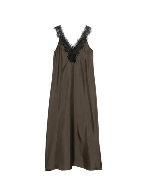 Róhe V-neck silk maxi dress - Brown