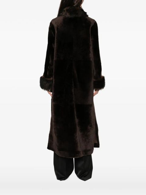Nour Hammour Enya buttoned collared coat - Brown