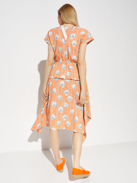 KENZO - Pomarańczowa sukienka w kwiaty