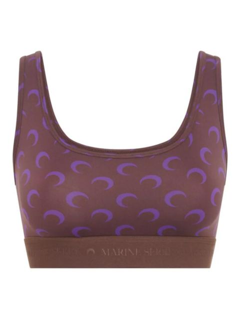 Marine Serre moon-printed sports bra - Brown - zdjęcie produktu nr 1