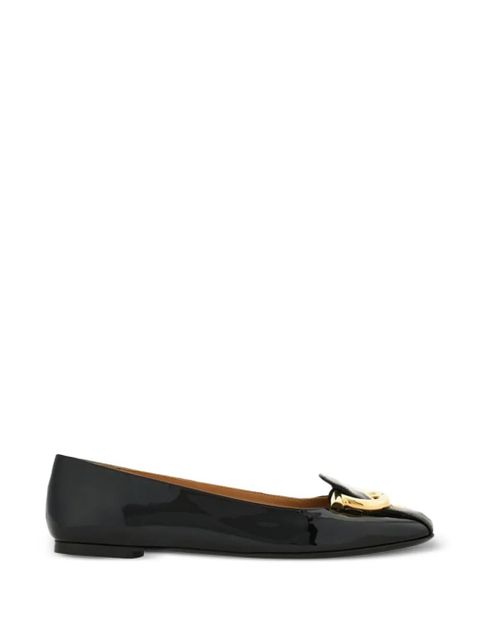 Ferragamo Gancini-buckle leather ballet flats - Black - zdjęcie produktu nr 1
