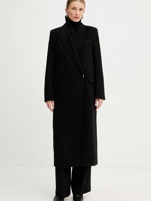 BOSS płaszcz kaszmirowy kolor czarny 50548726