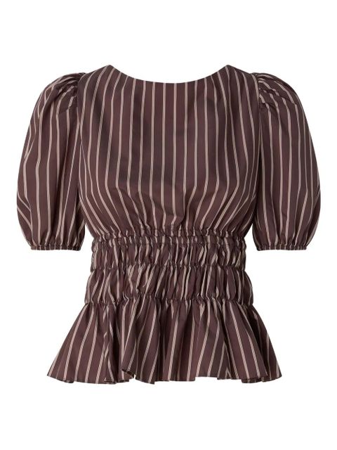 PINKO striped-pattern ruched blouse - Brown - zdjęcie produktu nr 1