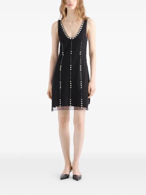 Prada embroidered tulle mini-dress - Black - zdjęcie produktu nr 2
