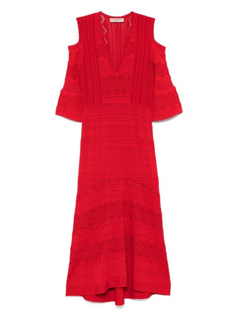 TWINSET punched-knit midi dress - Red - zdjęcie produktu nr 1