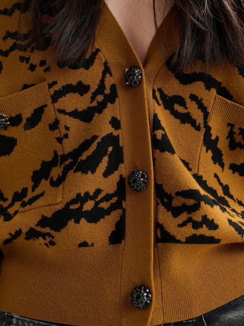 Essentiel Antwerp Icali tiger-pattern cardigan - Brown