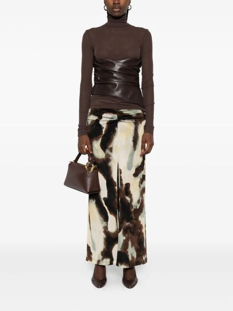 Nanushka draped-panel turtleneck top - Brown