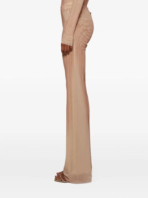 Jean Paul Gaultier Spiral-print mesh trousers - Neutrals