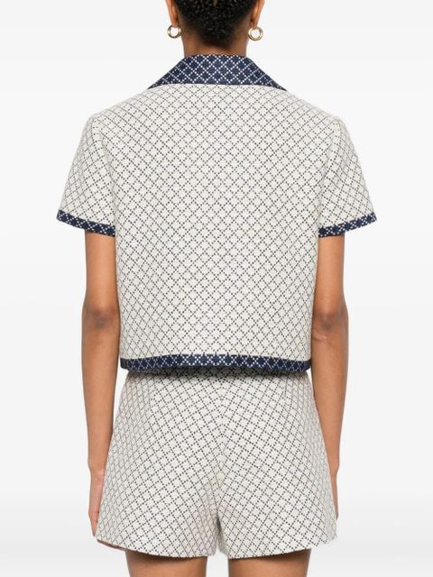 Gucci short-sleeved geometric-pattern jacket - Neutrals