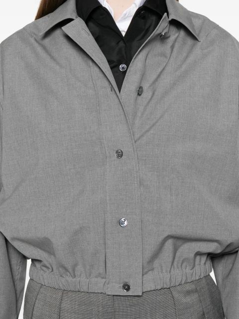 Jil Sander pointed-collar bomber jacket - Grey