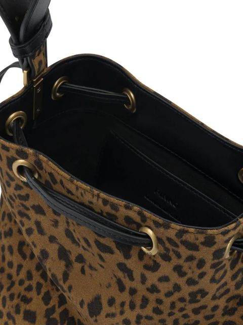 PINKO Leopard print drawstring shoulder bag - Brown