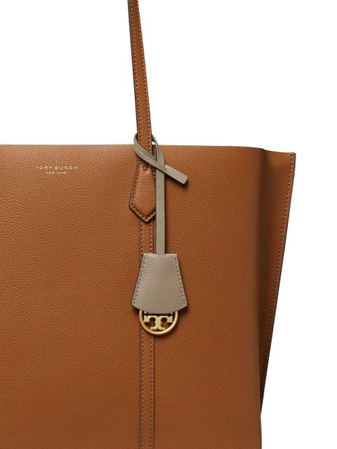 Tory Burch leather logo-print tote bag - Brown