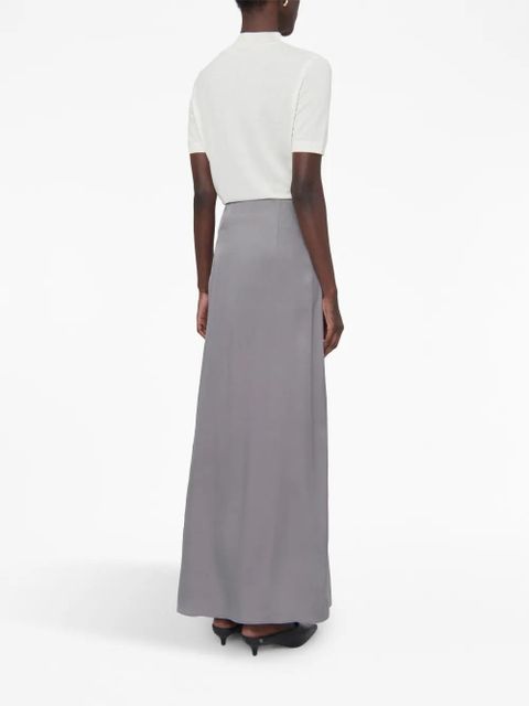 ANINE BING Alanna silk charmeuse skirt - Grey