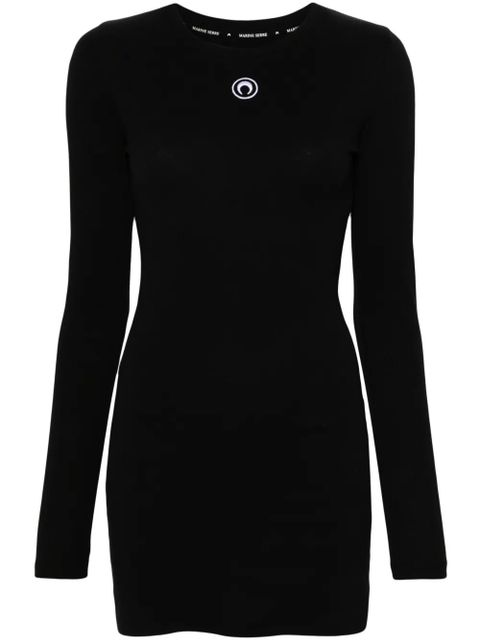 Marine Serre Crescent Moon-embroidered mini dress - Black - zdjęcie produktu nr 1