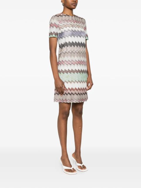 Missoni zigzag short-sleeve dress - Neutrals