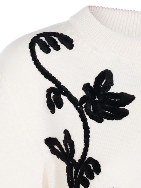Jil Sander embroidered wool jumper - White