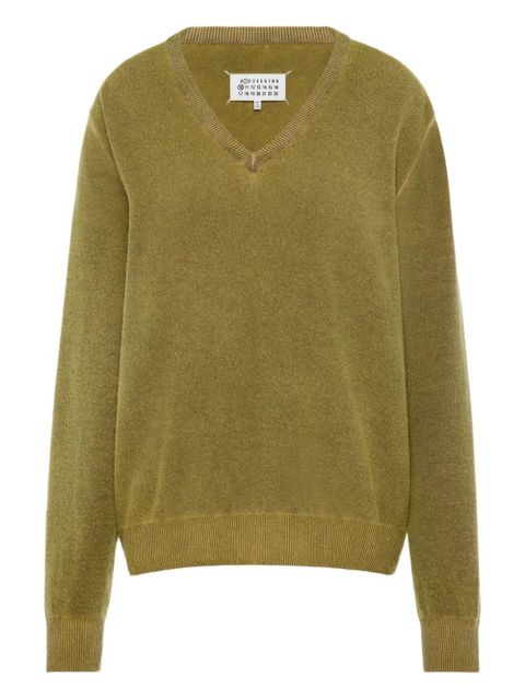 Maison Margiela V-neck sweater - Green - zdjęcie produktu nr 1