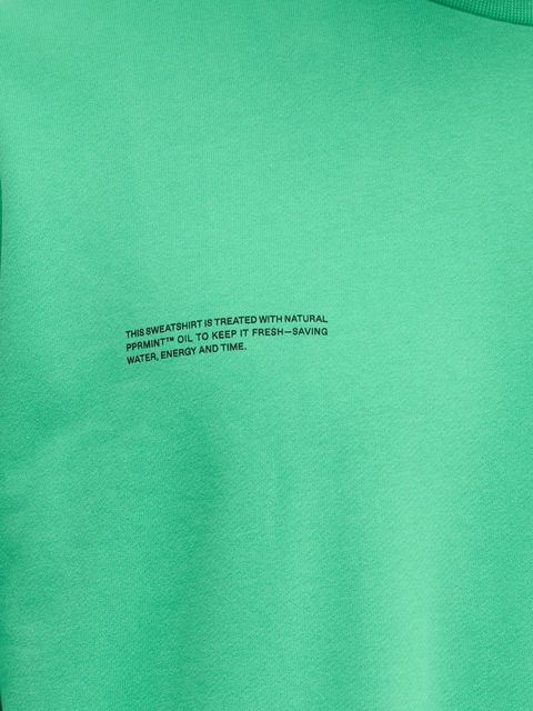 Pangaia bluza bawełniana kolor zielony z nadrukiem