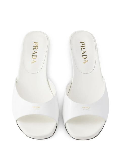 Prada leather kitten-heel sandals - White