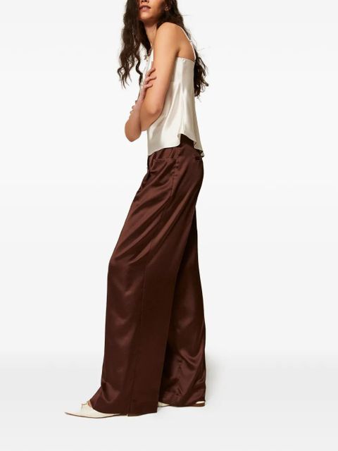 TWINSET satin palazzo trousers - Brown