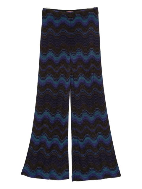 Missoni wave-pattern trousers - S91R7 BLUE & BROWN