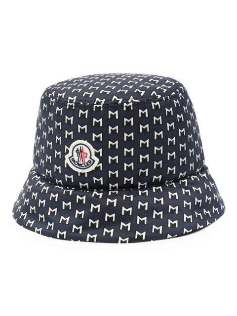 Moncler monogram-print bucket hat - Blue - zdjęcie produktu nr 1